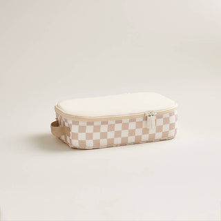 Itzy Ritzy - Pack Like a Boss™ Packing Cubes  Taupe Checkerboard