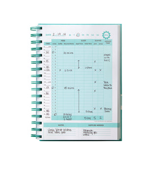 Pearhead Baby's Daily Logbook Planner, Teal