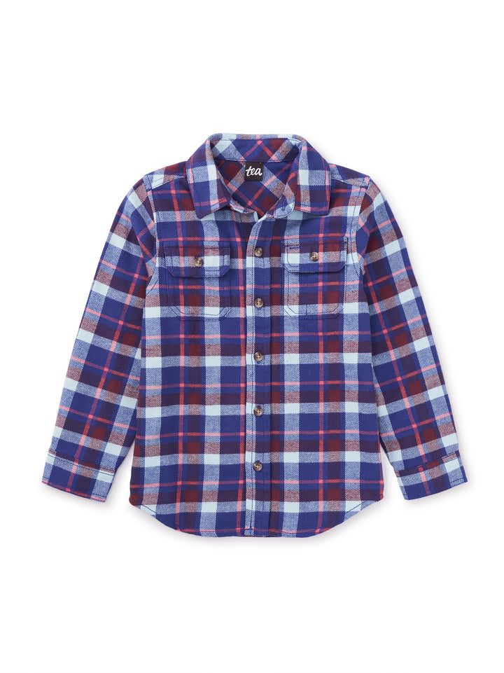 Tea Flannel Button Up Shirt Magique Plaid