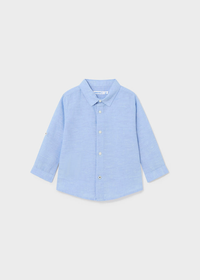 Mayoral Basic Linen L/S Shirt Sky Blue
