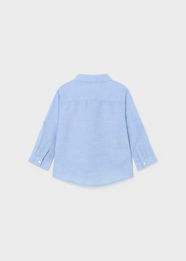 Mayoral Basic Linen L/S Shirt Sky Blue