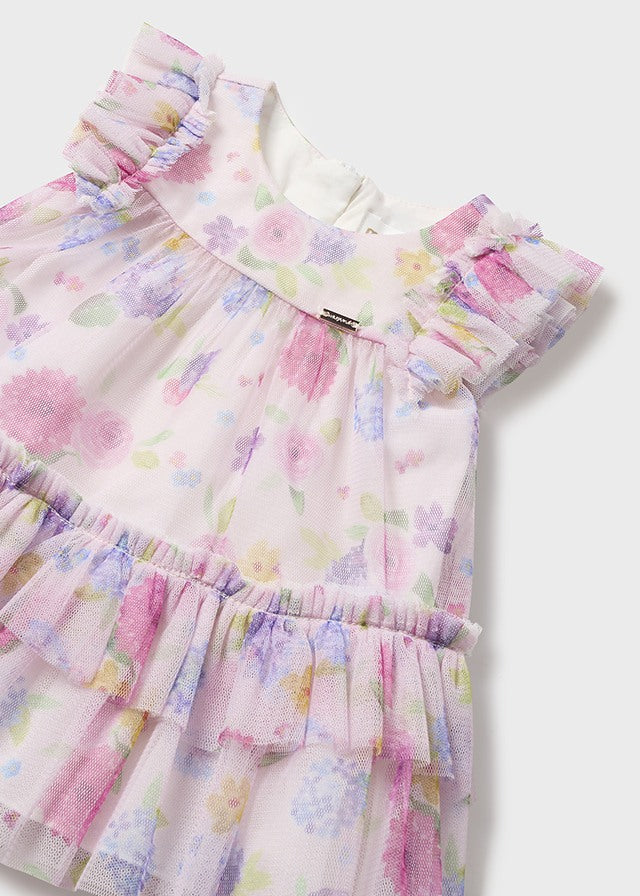 Mayoral Tulle Printed Dress Floral