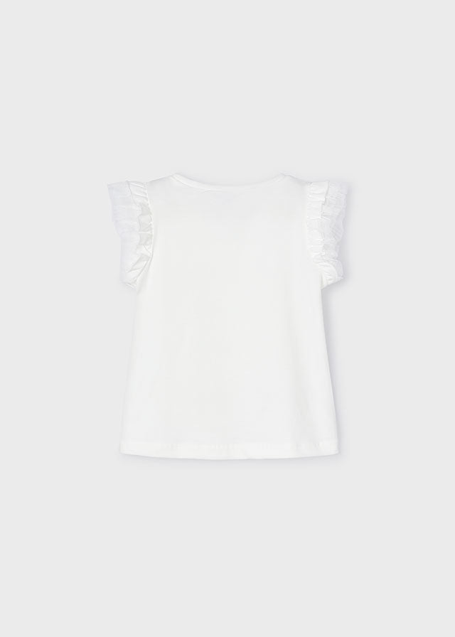 Mayoral S/S Floral T-Shirt with Ruffles