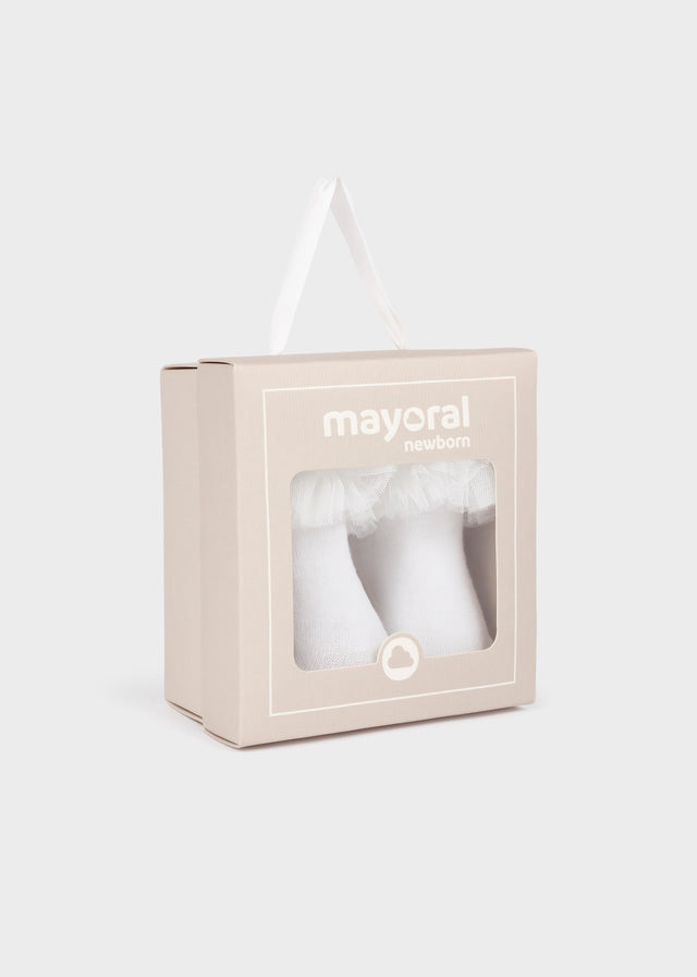 Mayoral Sock with Headband Set White