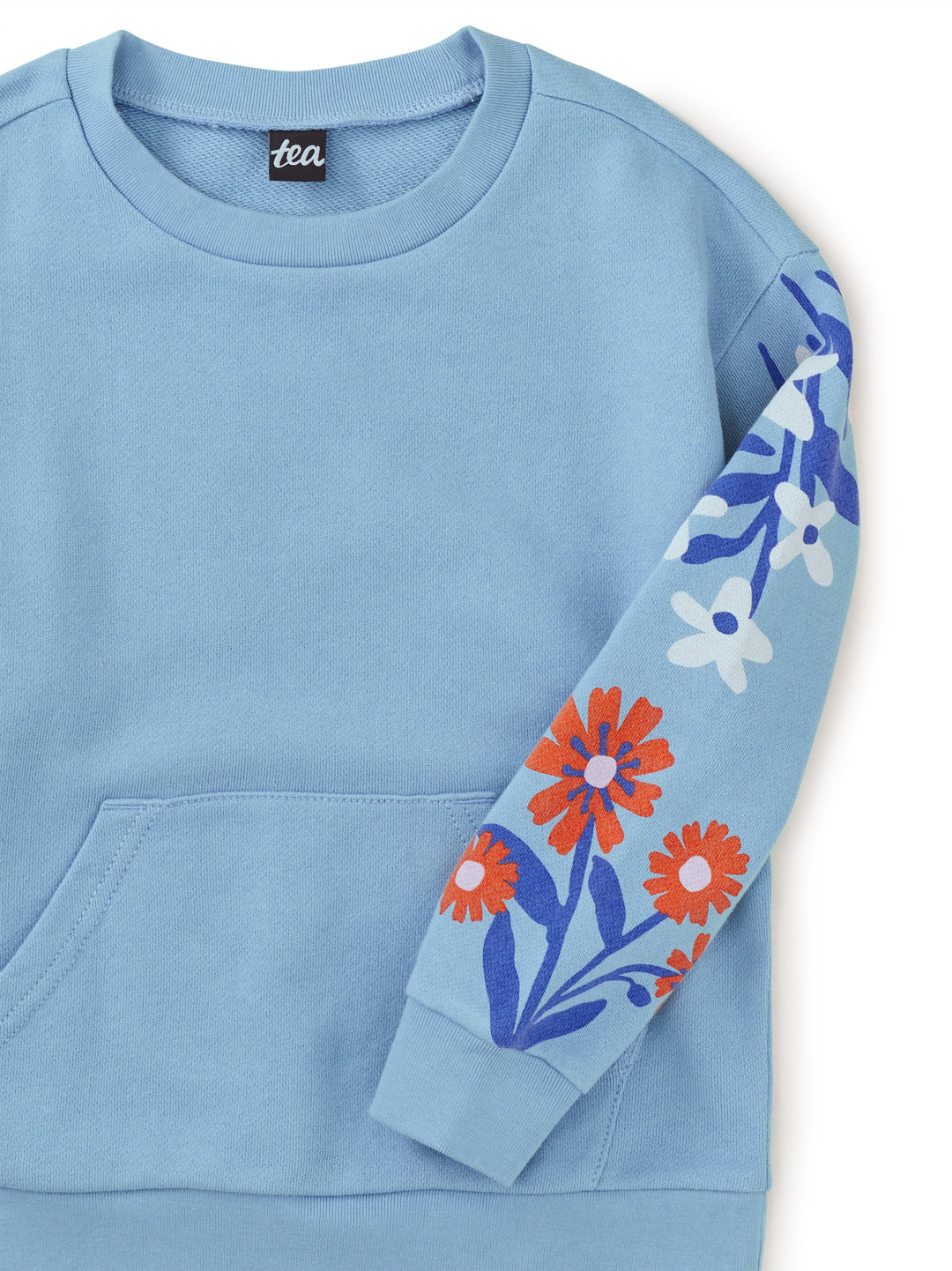 Tea Floral Sleeve Kanga Popover Scenic Blue