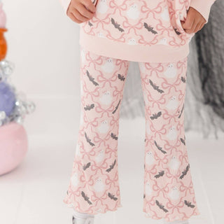Sweet Wink - Bat And Ghost Trellis Halloween Flare Legging -Kids Clothing