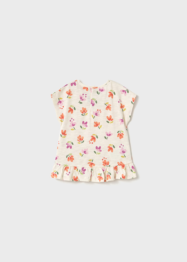 Mayoral S/S T-Shirt Pink & Orange Floral