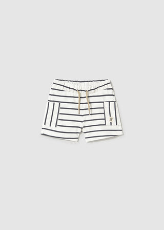 Mayoral Knit Bermuda Charcoal Stripe