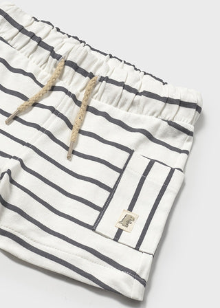 Mayoral Knit Bermuda Charcoal Stripe