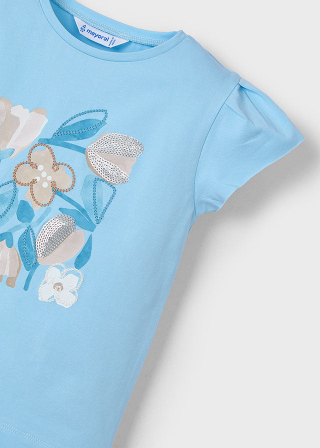 Mayoral S/S T-Shirt Sky Floral