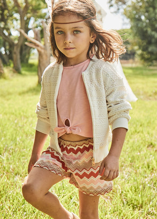 Mayoral Knit Short Set Salmon