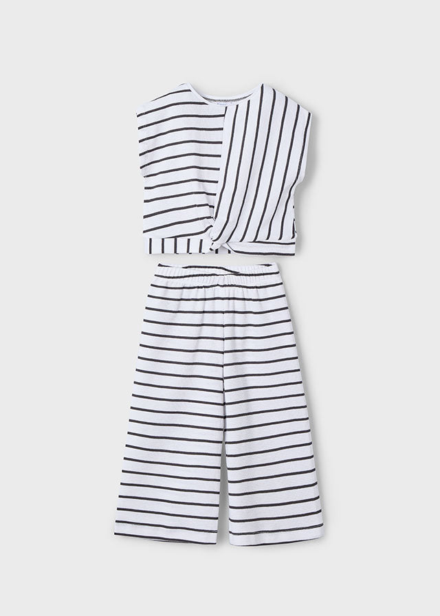Mayoral Charcoal Stripes Long Trousers Set