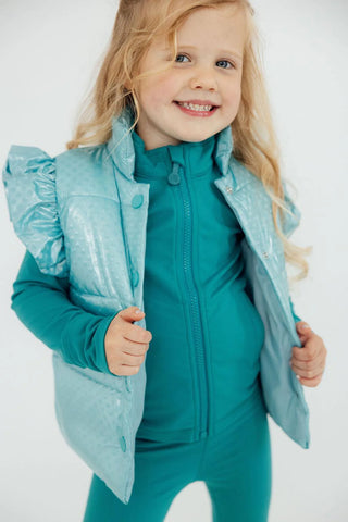 Mila & Rose Turquoise Dot Puffer Vest