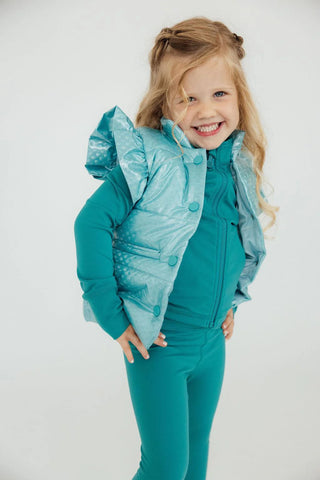 Mila & Rose Turquoise Dot Puffer Vest