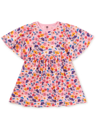 Tea Butterfly Sleeve Dress French