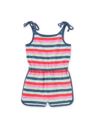 Tea Tie Shoulder Sporty Romper Scarlet