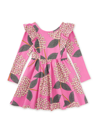 Tea Ruffle Shoulder Ballet Dress Hydrangea