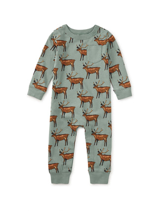 Tea Long Sleeve Pocket Baby Painted Deer