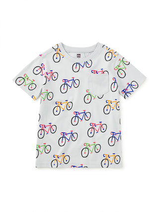 Tea Printed Pocket Tee La Vuelta Bikes