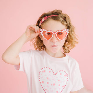 Sweet Wink - Pink Sparkle Hearts Valentine's Day Headband - Kids Hair