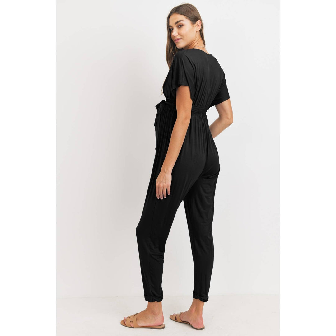 Hello Miz - Dolman Sleeve Nursing Tapered Jumpsuit