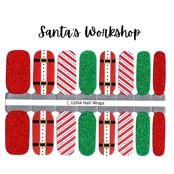 Luna Christmas Nail Wraps Santa's Workshop