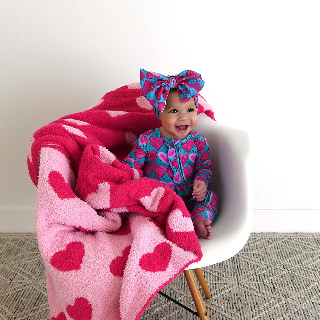 Gigi and Max - Alaina Heart Ruffle Zip Heart Bamboo Baby Outfit Valentine's