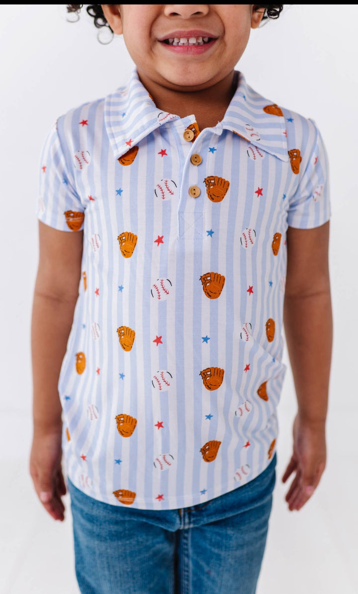 Kiki + Lulu - Stripe Baseball Polo