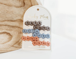 Cheeky Plum - Embroidery Hair Clip Set - Fall Frenzy