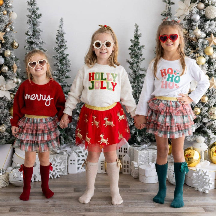 Sweet Wink - Christmas Plaid Tiered Tutu - Dress Up Skirt - Holiday Tutu