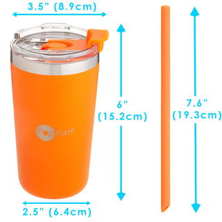 PopYum - PopYum 13oz Insulated Kids’ Cups, 2-Pack, Orange, Blue
