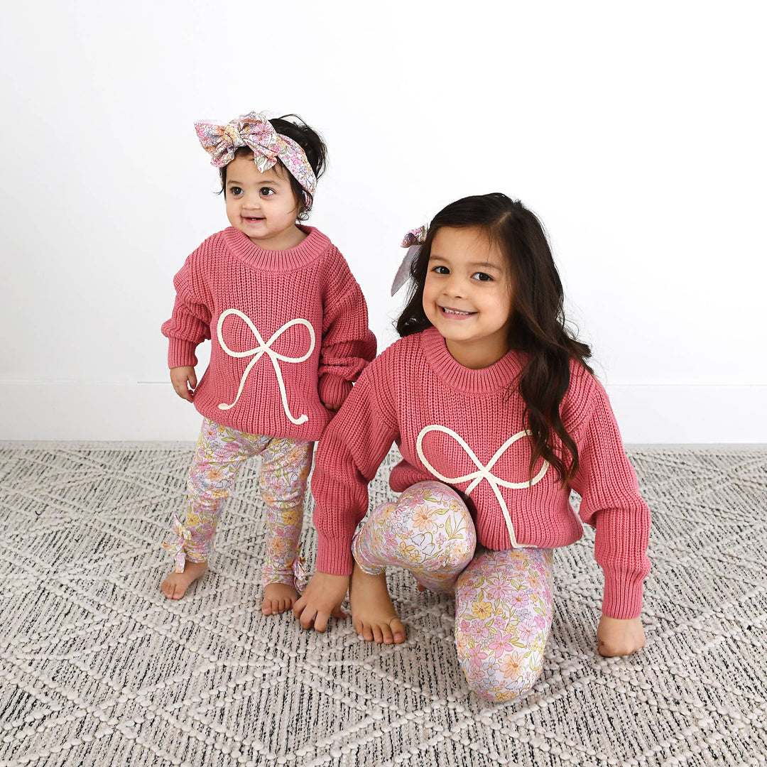 Gigi and Max - Bow Sweater Easter Spring Soft Oversize Kids Toddler Top