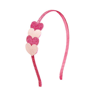 Sweet Wink - Pink Sparkle Hearts Valentine's Day Headband - Kids Hair