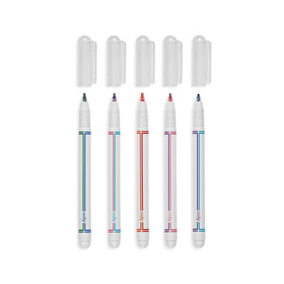 OOLY Seeing Double Fine Felt DoubleTip Markers - Set of 5 / 10 Co