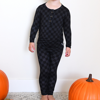 Gigi and Max - Frankie TWO PIECE Bamboo Halloween Checks Outfit