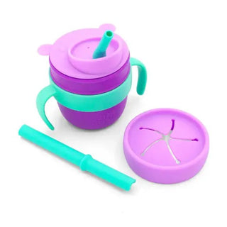 321 Grow - 321 Grow - 321 Grow Easy Learn Silicone Drink & Snack Set - Grape - Classy Rascals Boutique