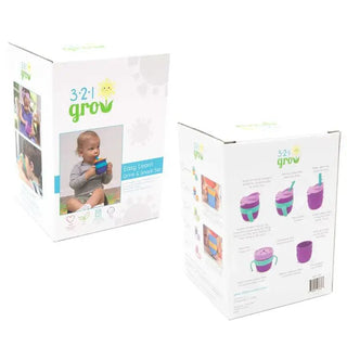 321 Grow - 321 Grow - 321 Grow Easy Learn Silicone Drink & Snack Set - Grape - Classy Rascals Boutique