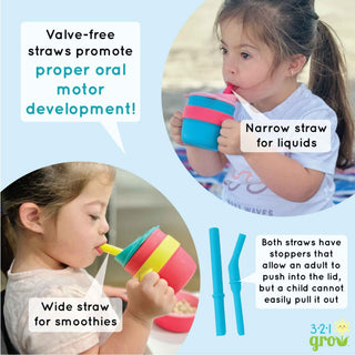 321 Grow - 321 Grow - 321 Grow Easy Learn Silicone Drink & Snack Set - Ocean - Classy Rascals Boutique