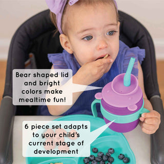 321 Grow - 321 Grow - 321 Grow Easy Learn Silicone Drink & Snack Set - Ocean - Classy Rascals Boutique