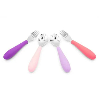 321 Grow - 321 Grow - 321 Grow Eat with Me Silicone Spoon and Fork Set - Grape - Classy Rascals Boutique