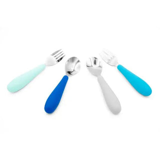321 Grow - 321 Grow - 321 Grow Eat with Me Silicone Spoon and Fork Set - Midnight - Classy Rascals Boutique