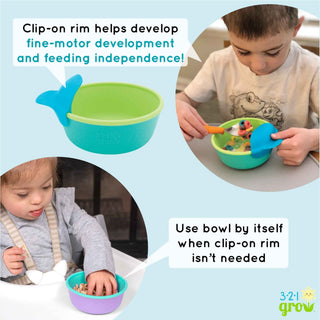 321 Grow - 321 Grow - 321 Grow Silicone Easy Scoop & Hold Bowl Set - Grape - Classy Rascals Boutique