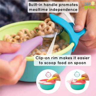 321 Grow - 321 Grow - 321 Grow Silicone Easy Scoop & Hold Bowl Set - Grape - Classy Rascals Boutique