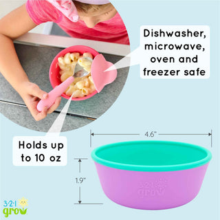 321 Grow - 321 Grow - 321 Grow Silicone Easy Scoop & Hold Bowl Set - Grape - Classy Rascals Boutique