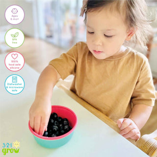 321 Grow - 321 Grow - 321 Grow Silicone Easy Scoop & Hold Bowl Set - Watermelon - Classy Rascals Boutique