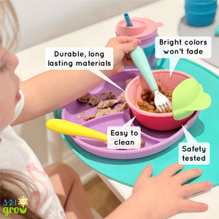 321 Grow - 321 Grow - 321 Grow Silicone Easy Scoop & Hold Bowl Set - Watermelon - Classy Rascals Boutique
