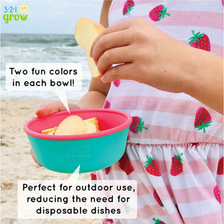 321 Grow - 321 Grow - 321 Grow Silicone Easy Scoop & Hold Bowl Set - Watermelon - Classy Rascals Boutique