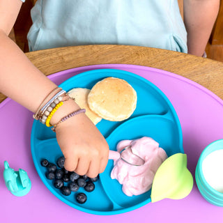 321 Grow - 321 Grow - 321 Grow Silicone Easy Scoop & Hold Plate Set - Ocean - Classy Rascals Boutique