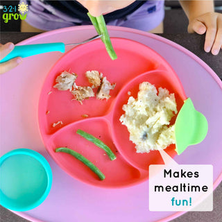 321 Grow - 321 Grow - 321 Grow Silicone Easy Scoop & Hold Plate Set - Plum - Classy Rascals Boutique