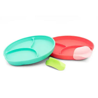 321 Grow - 321 Grow - 321 Grow Silicone Easy Scoop & Hold Plate Set - Watermelon - Classy Rascals Boutique